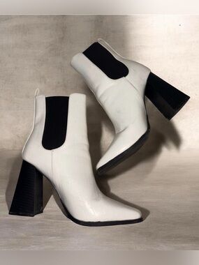 White Chelsea Ankle Boots